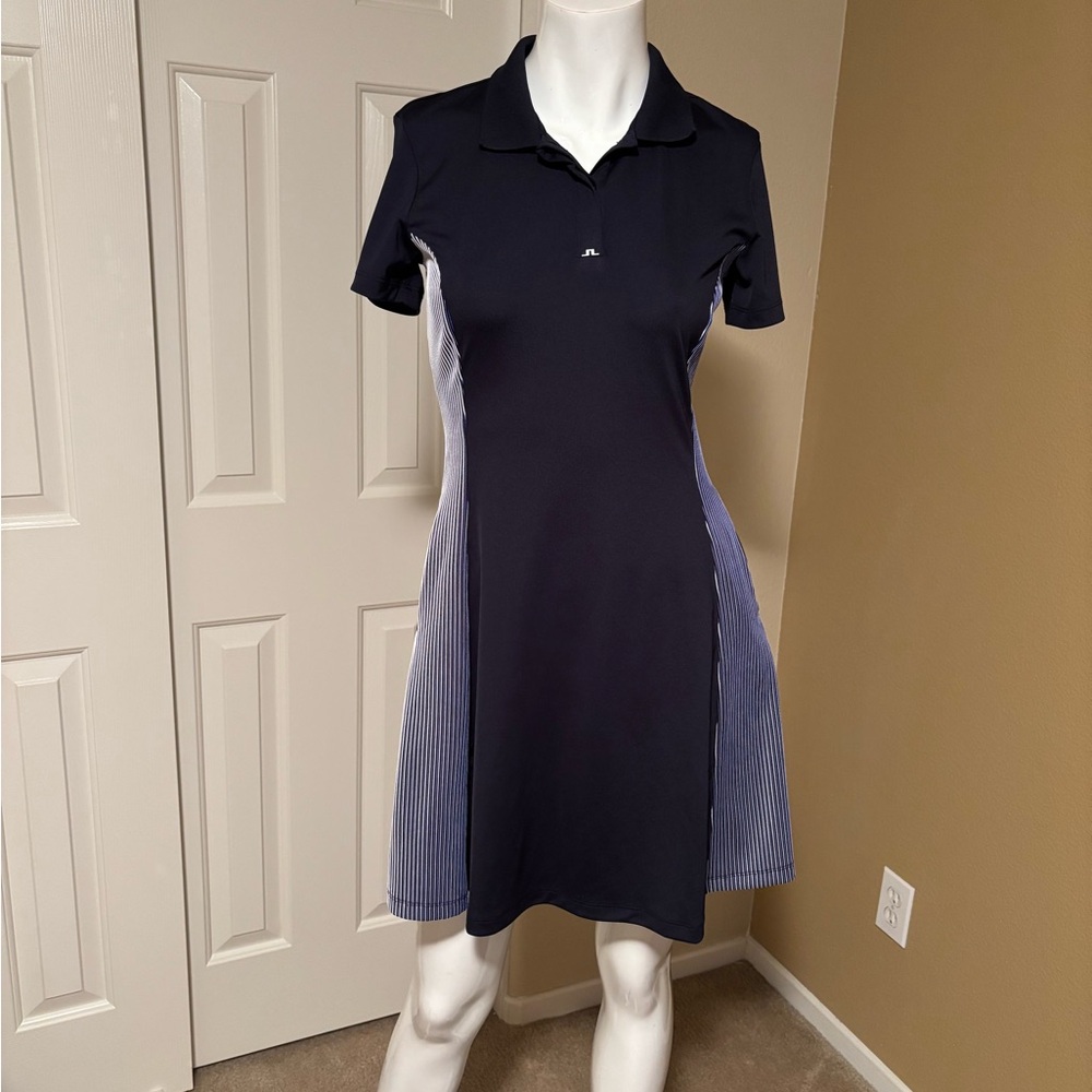 J.Lindeberg Navy Polo Active Dress with Side Panel Detail
